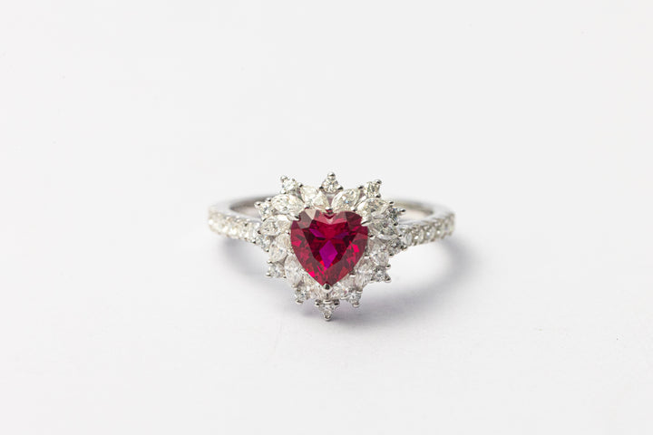 Nysera Pigeon Ruby Heart Ring