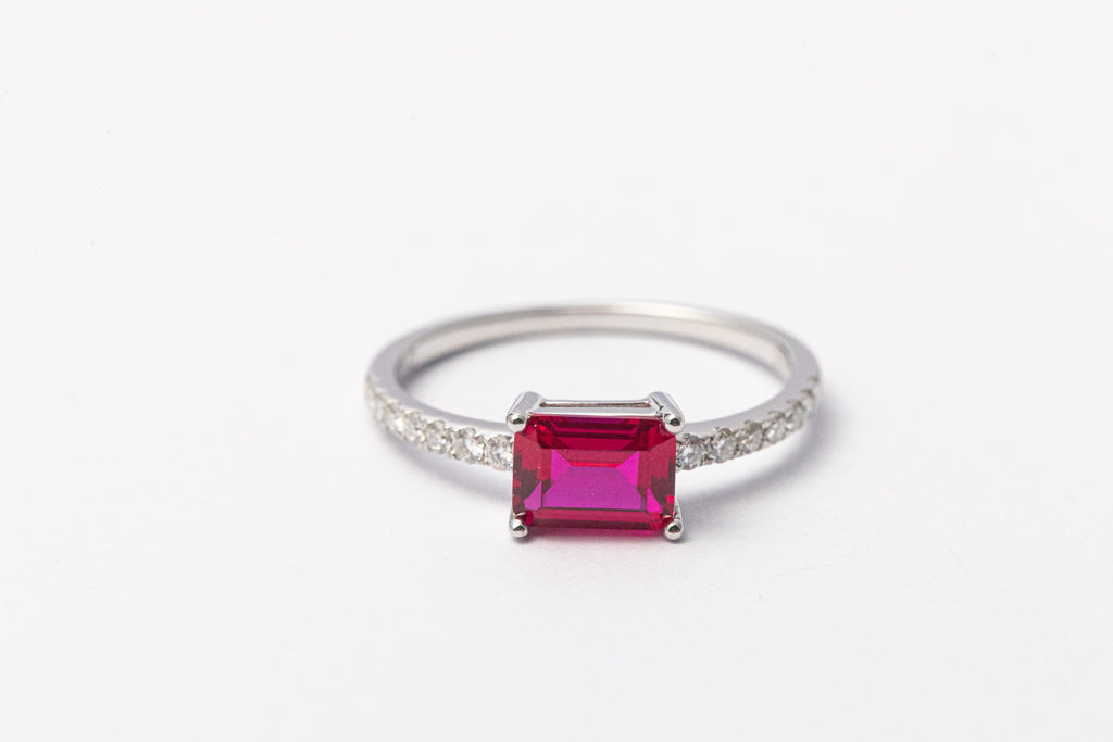 Nysera Pigeon Ruby Octagon Ring