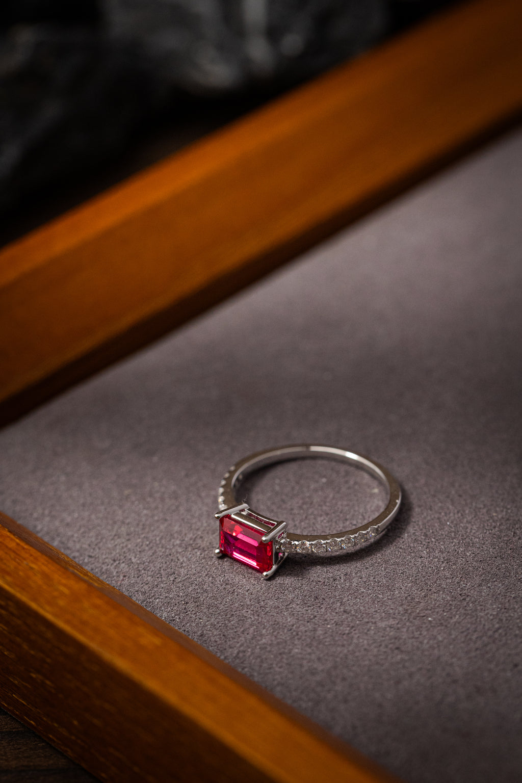Nysera Pigeon Ruby Octagon Ring