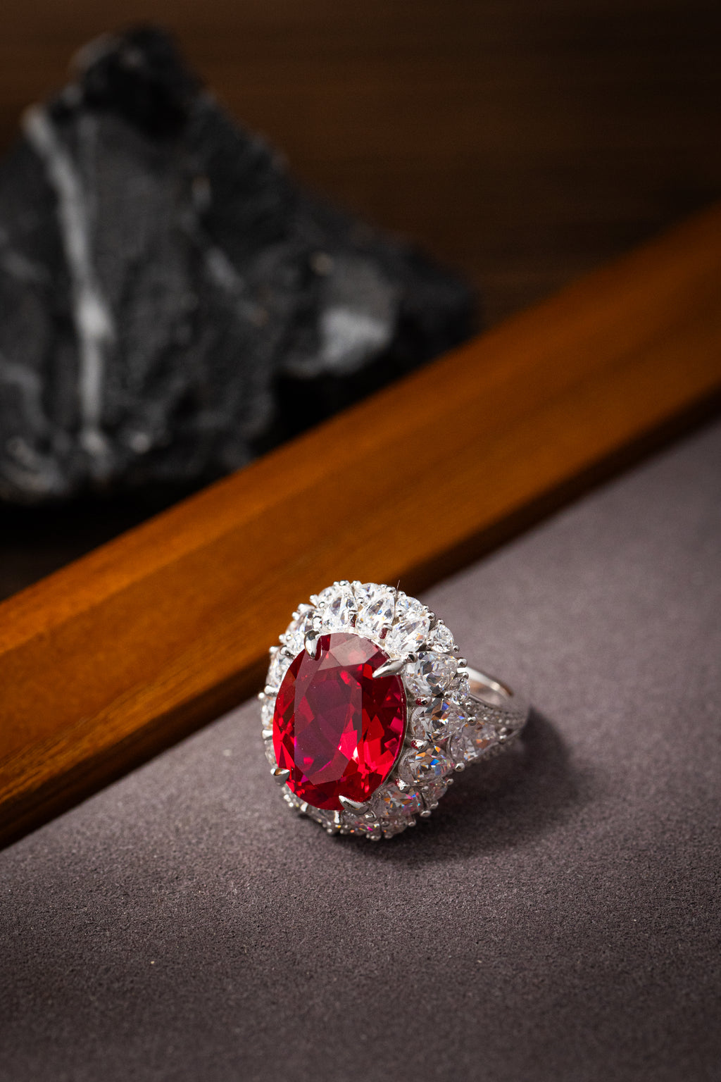 Nysera Pigeon Ruby Oval Ring