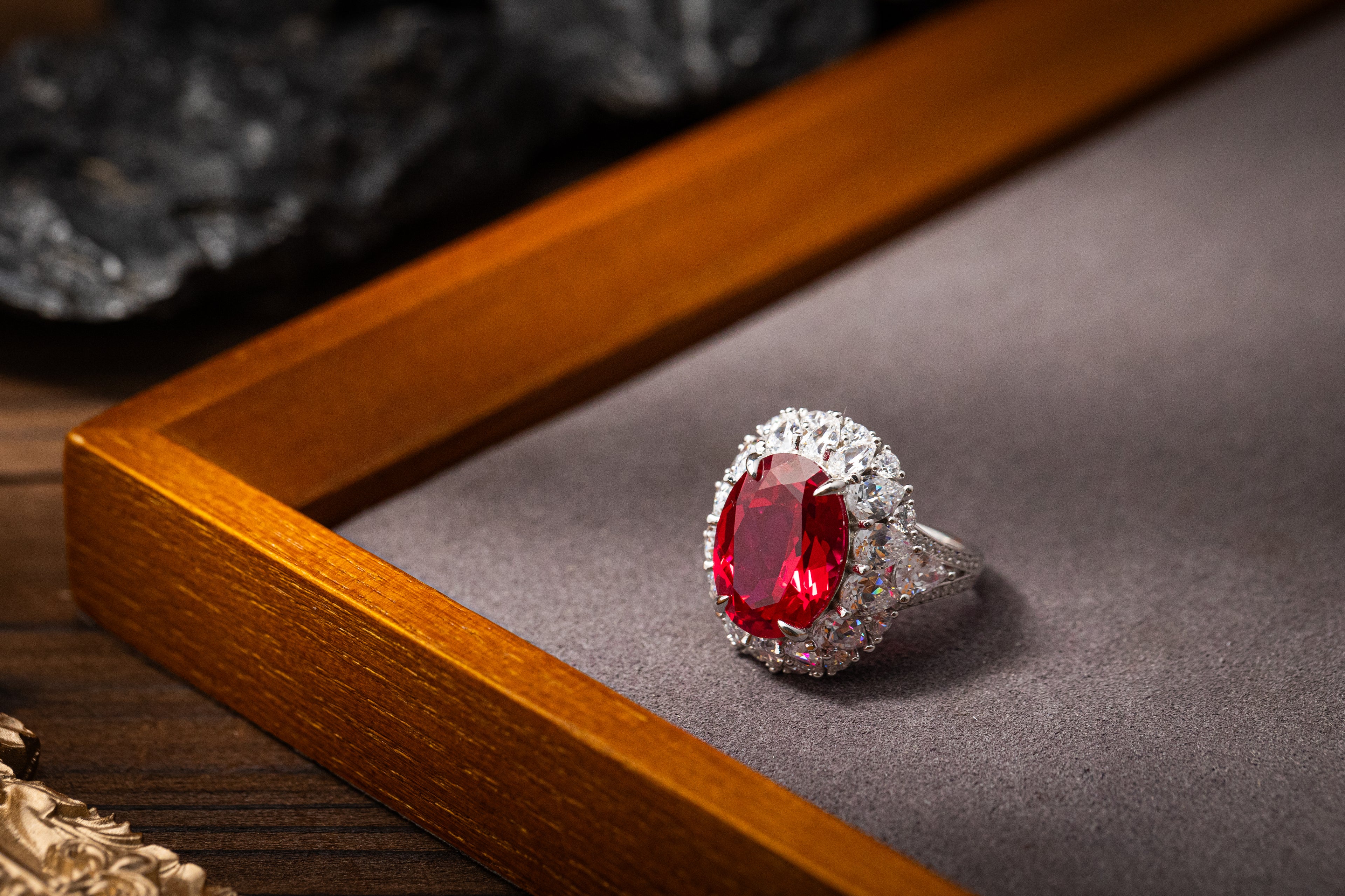 Nysera Pigeon Ruby Oval Ring