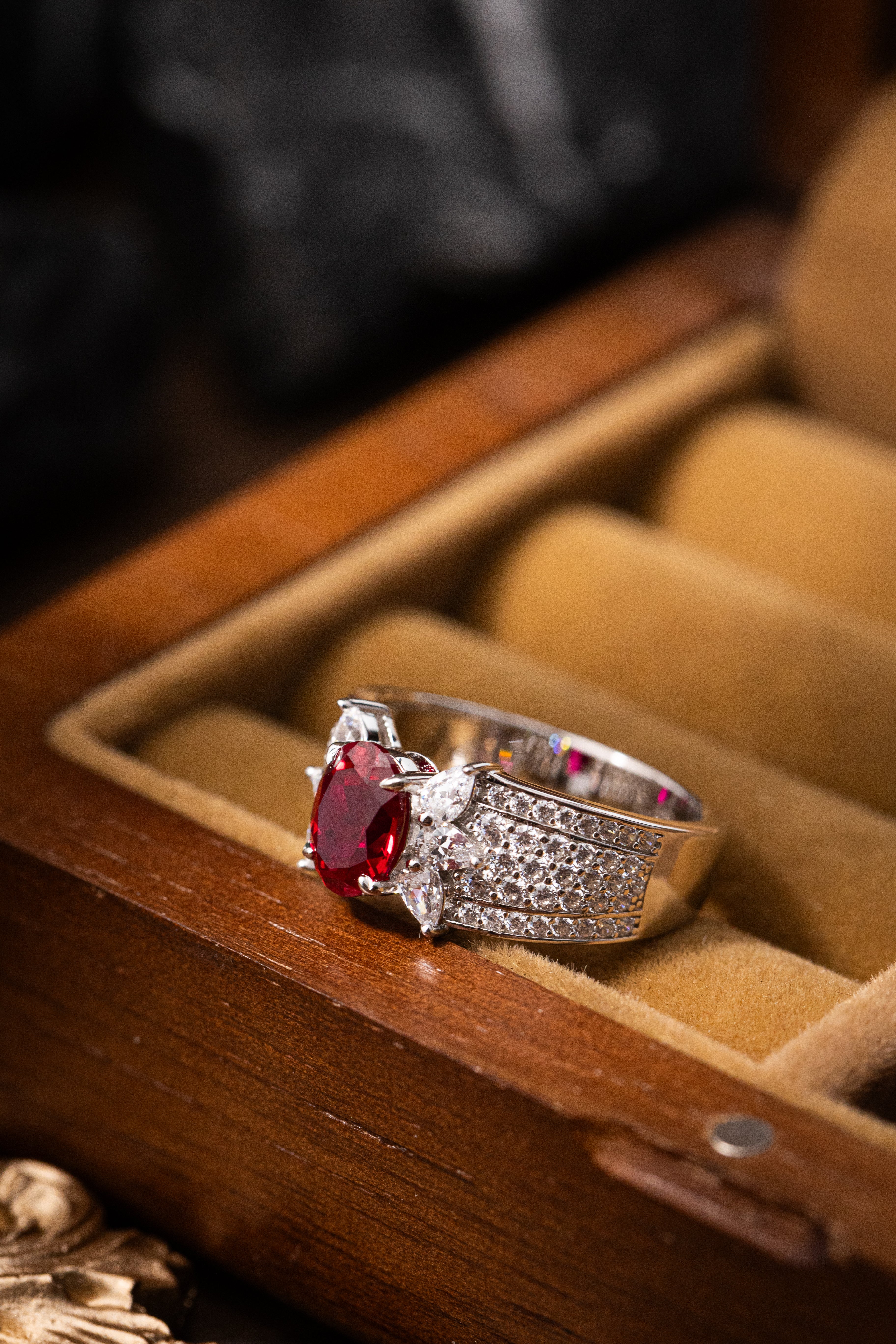 Nysera Pigeon Ruby Oval Ring