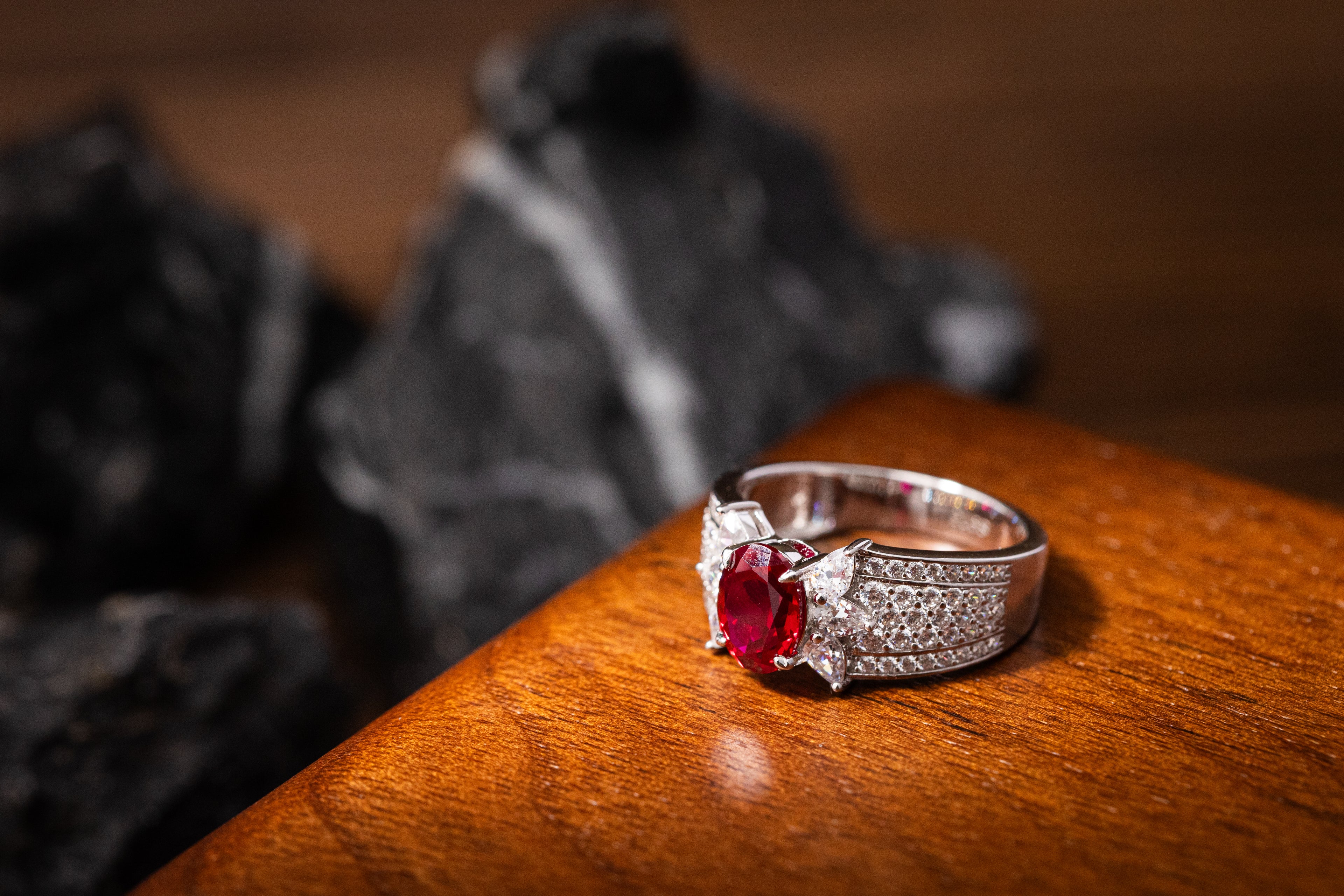 Nysera Pigeon Ruby Oval Ring