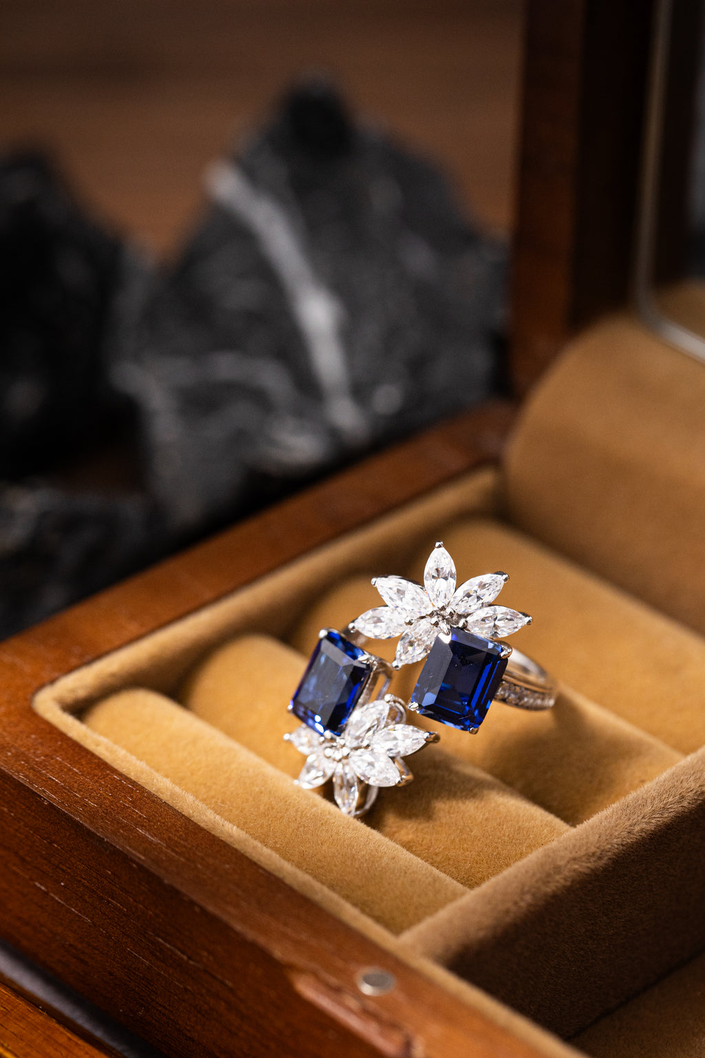 Nysera Royal Blue Sapphire Octagon Ring