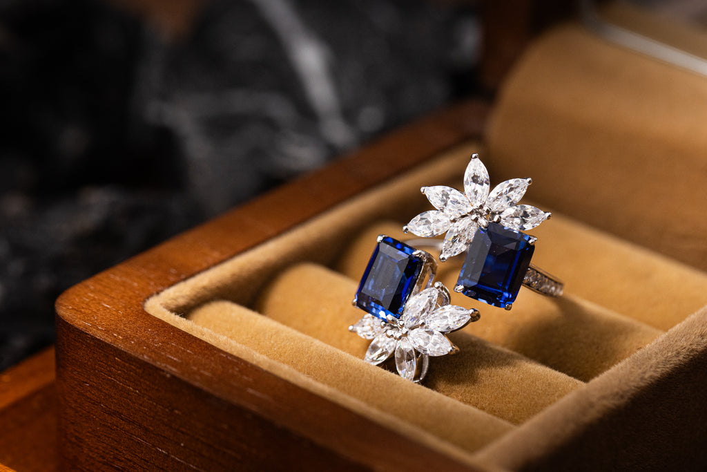 Nysera Royal Blue Sapphire Octagon Ring