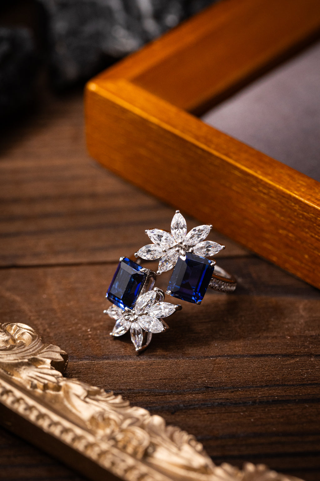 Nysera Royal Blue Sapphire Octagon Ring