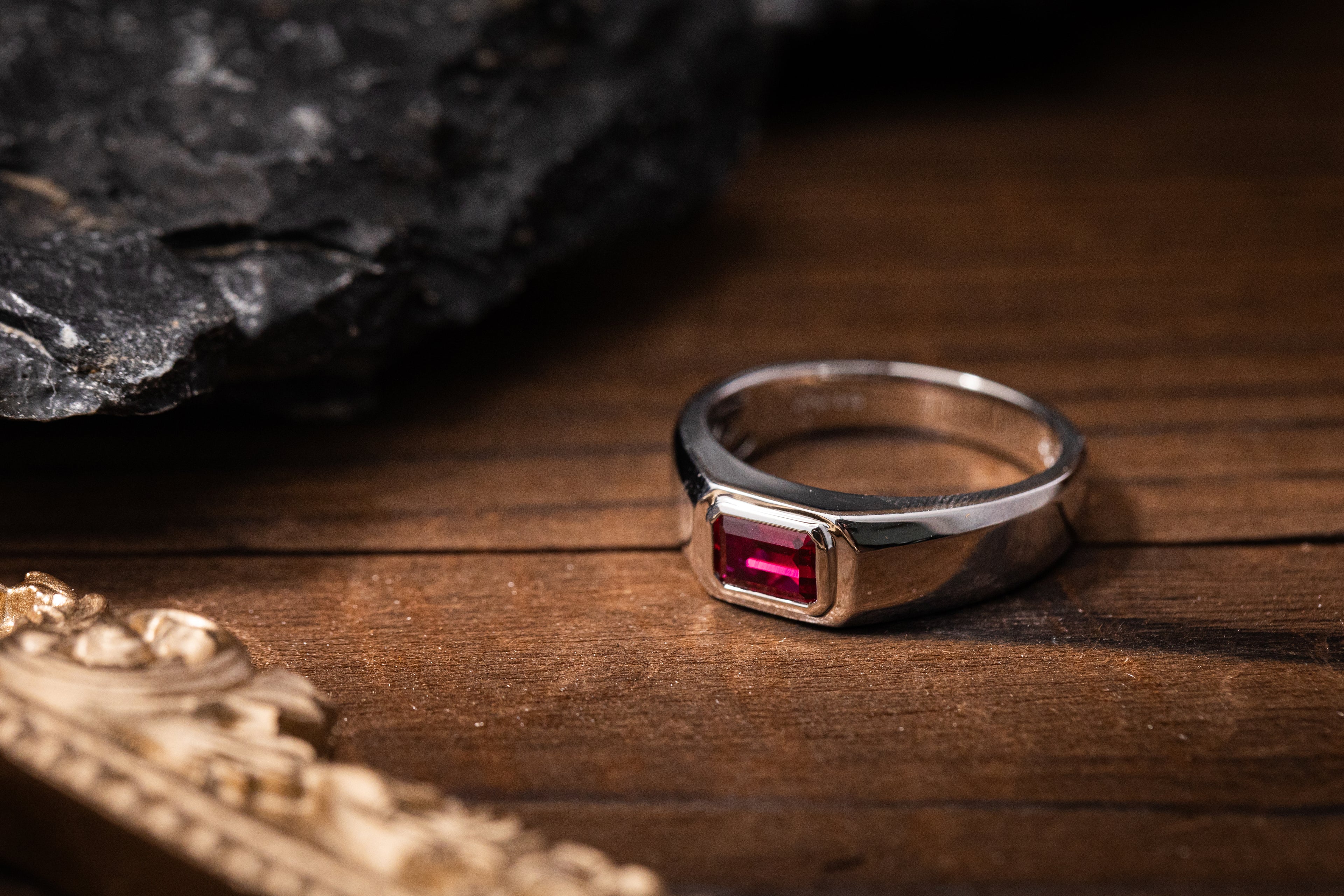 Nysera Pigeon Ruby Octagon Ring