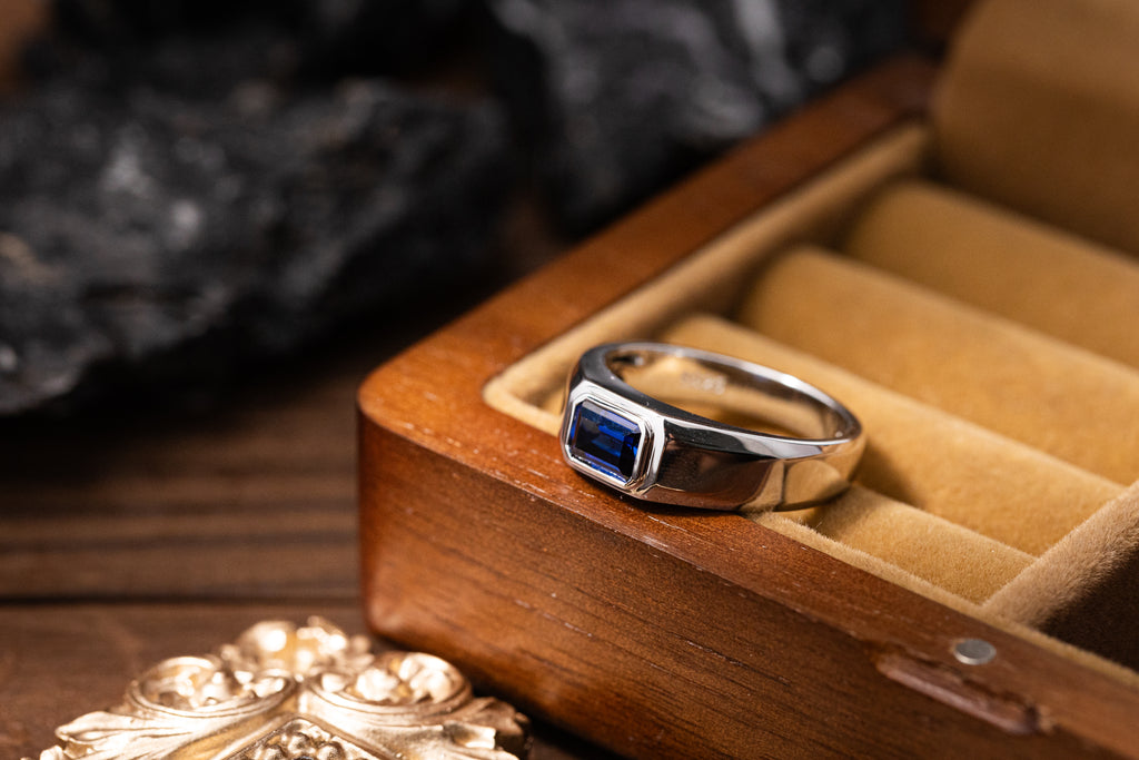 Nysera Royal Blue Sapphire Octagon Ring