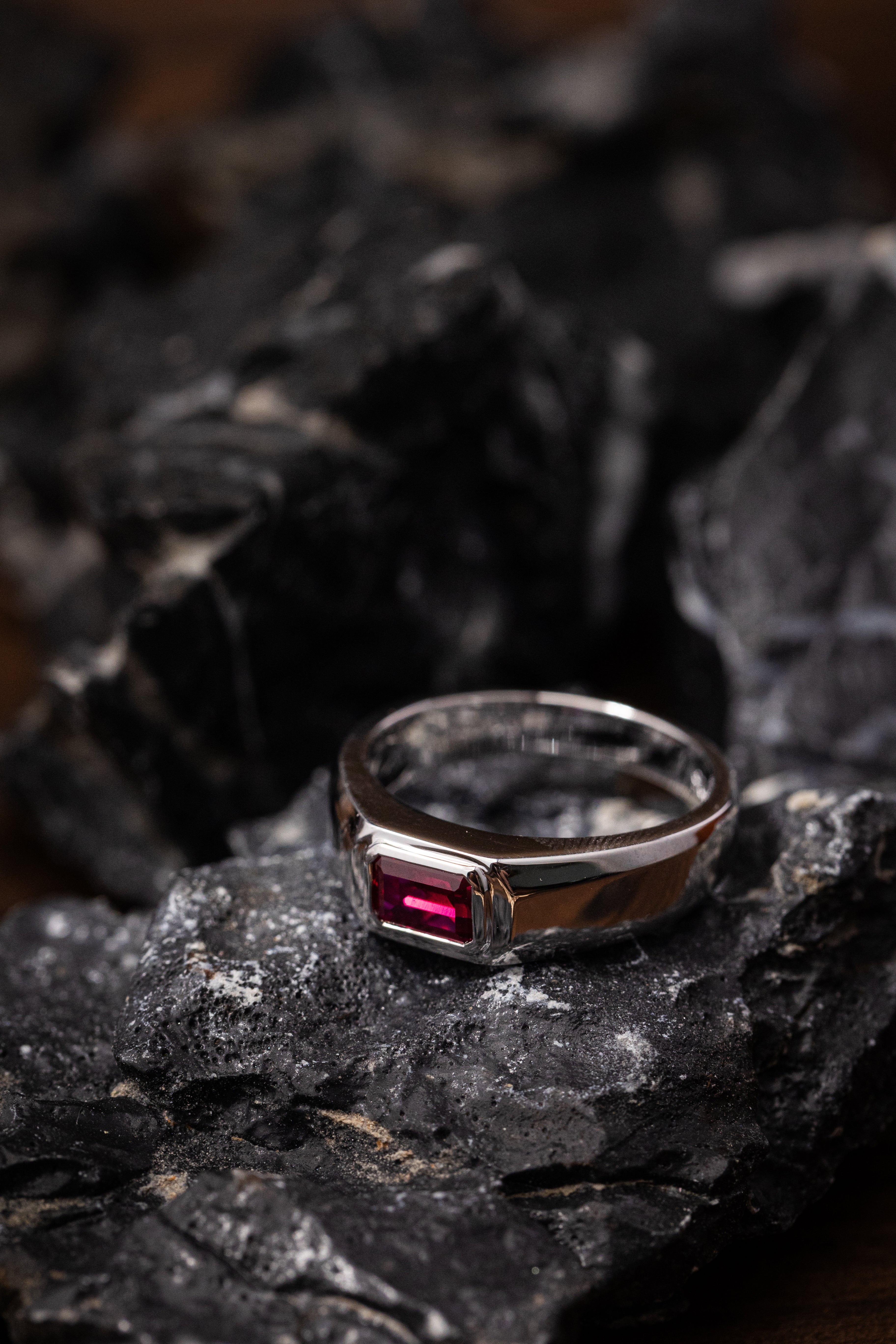 Nysera Pigeon Ruby Octagon Ring