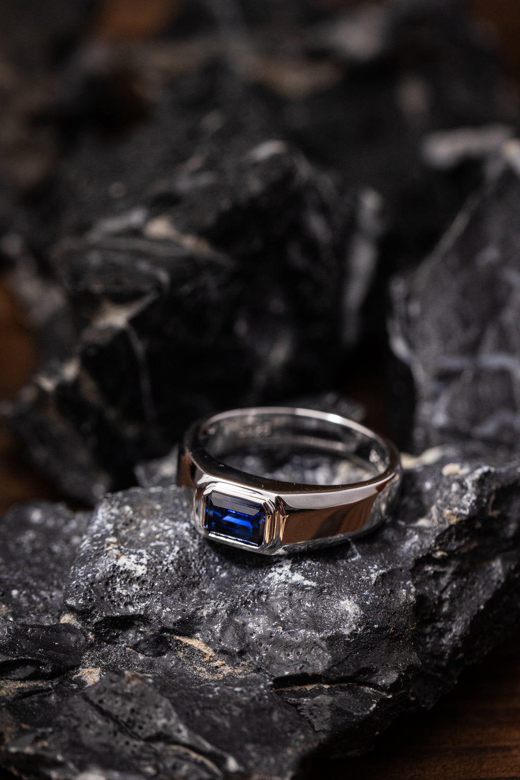 Nysera Royal Blue Sapphire Octagon Ring