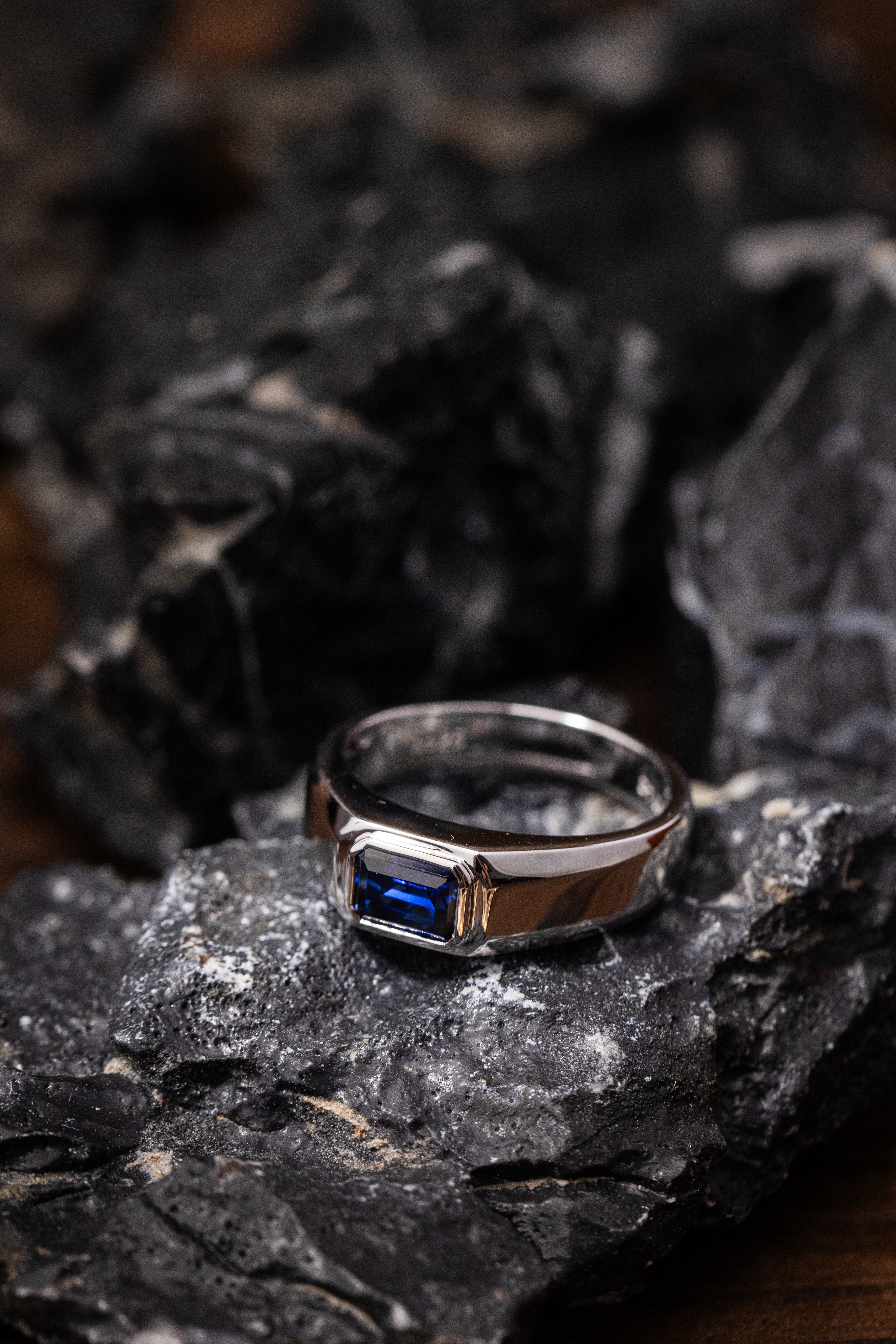 Nysera Royal Blue Sapphire Octagon Ring