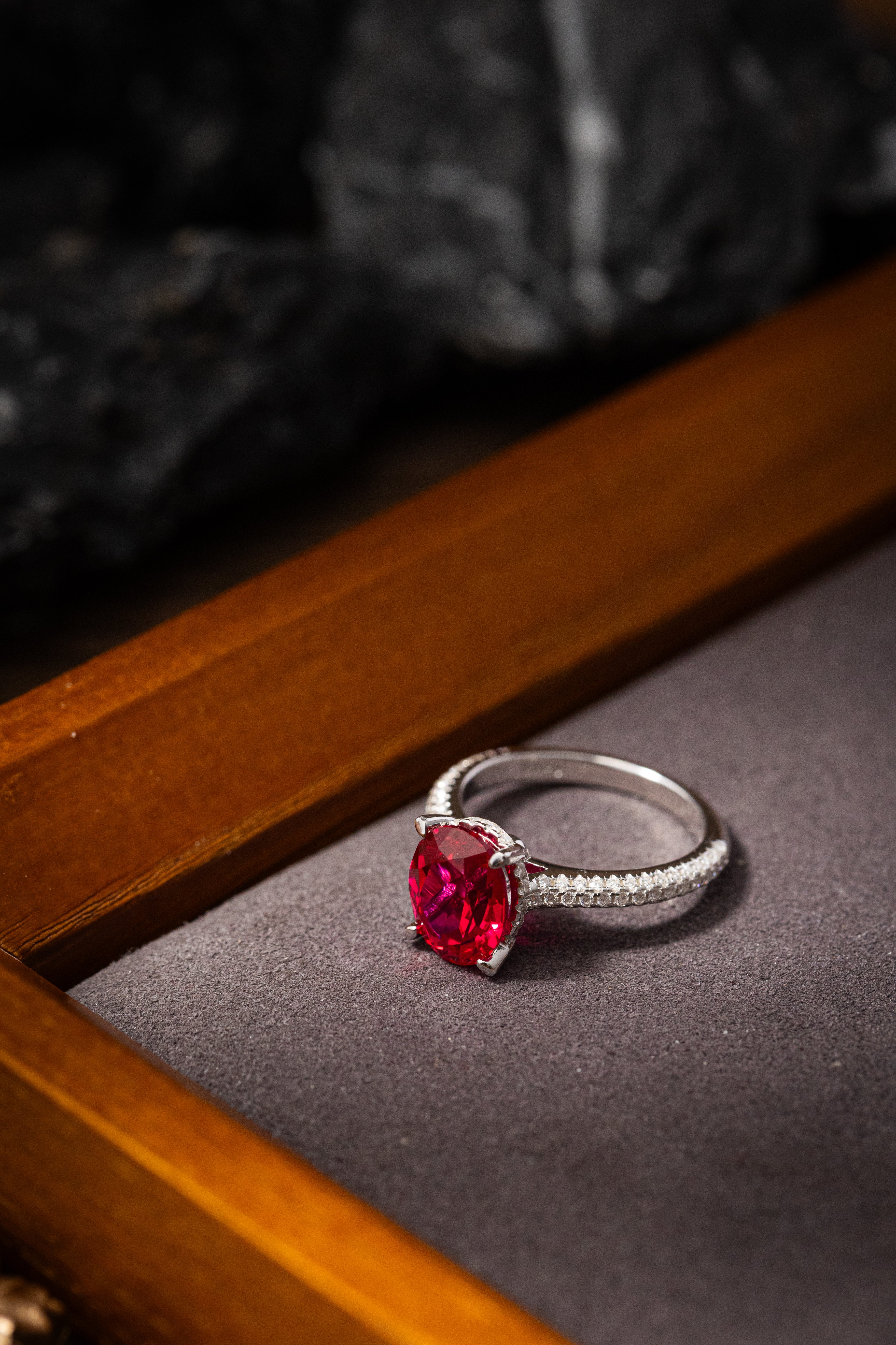 Nysera Pigeon Ruby Oval Ring