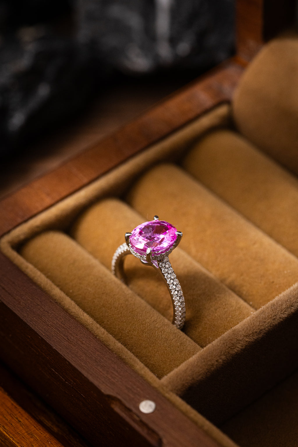 Nysera Fairy Pink Sapphire Oval Ring