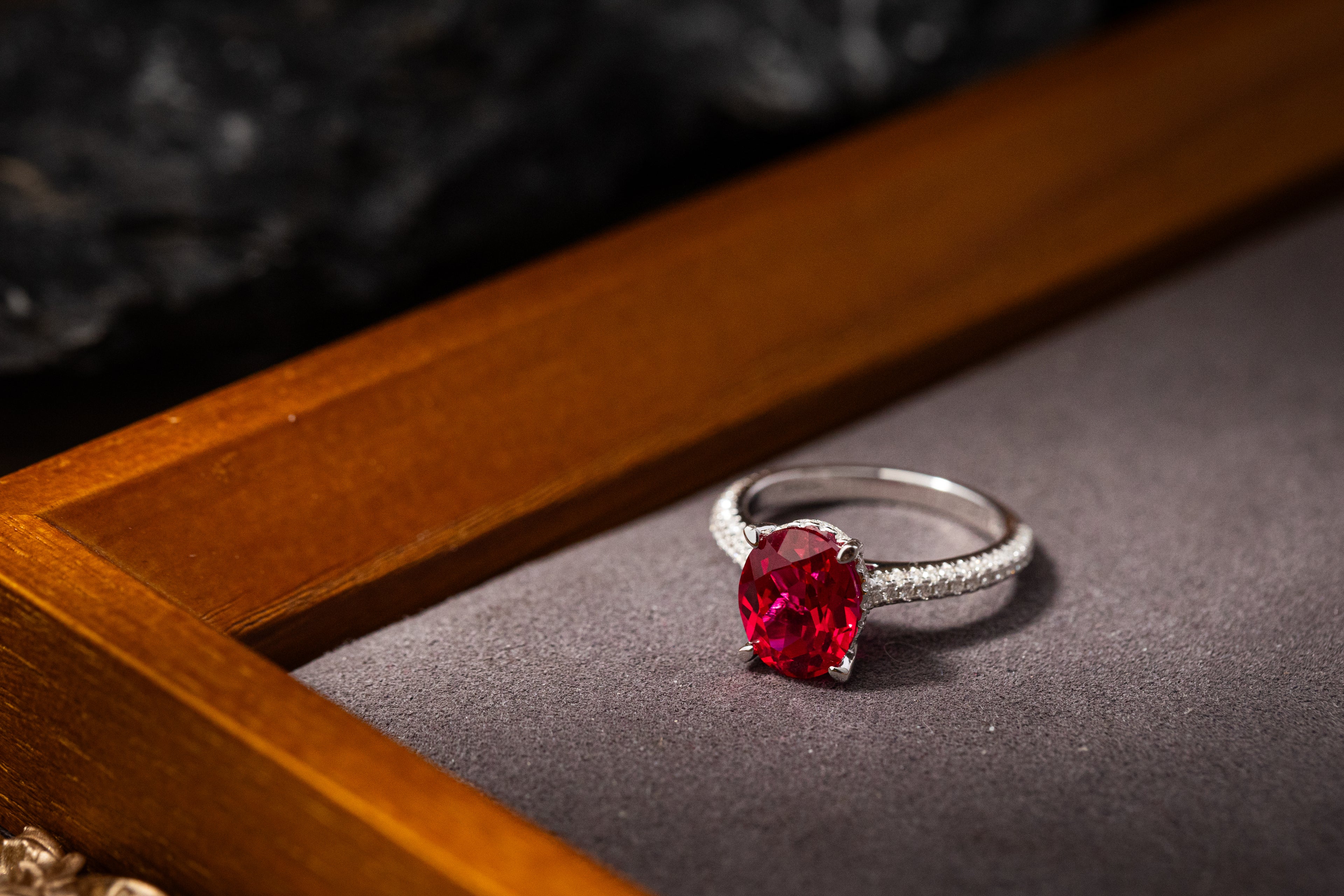Nysera Pigeon Ruby Oval Ring