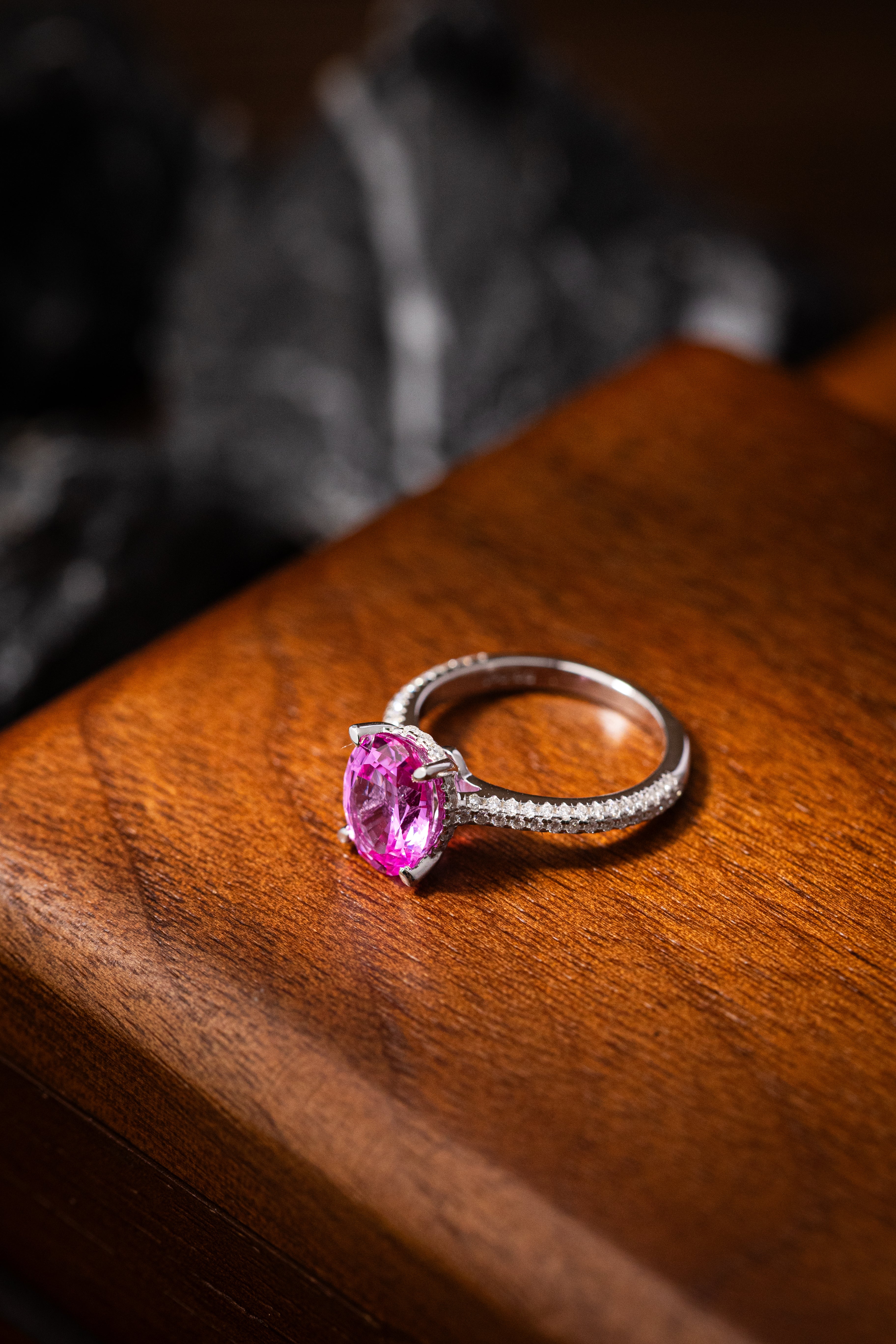 Nysera Fairy Pink Sapphire Oval Ring