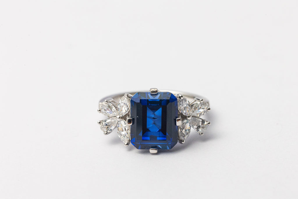 Nysera Royal Blue Sapphire Octagon Ring
