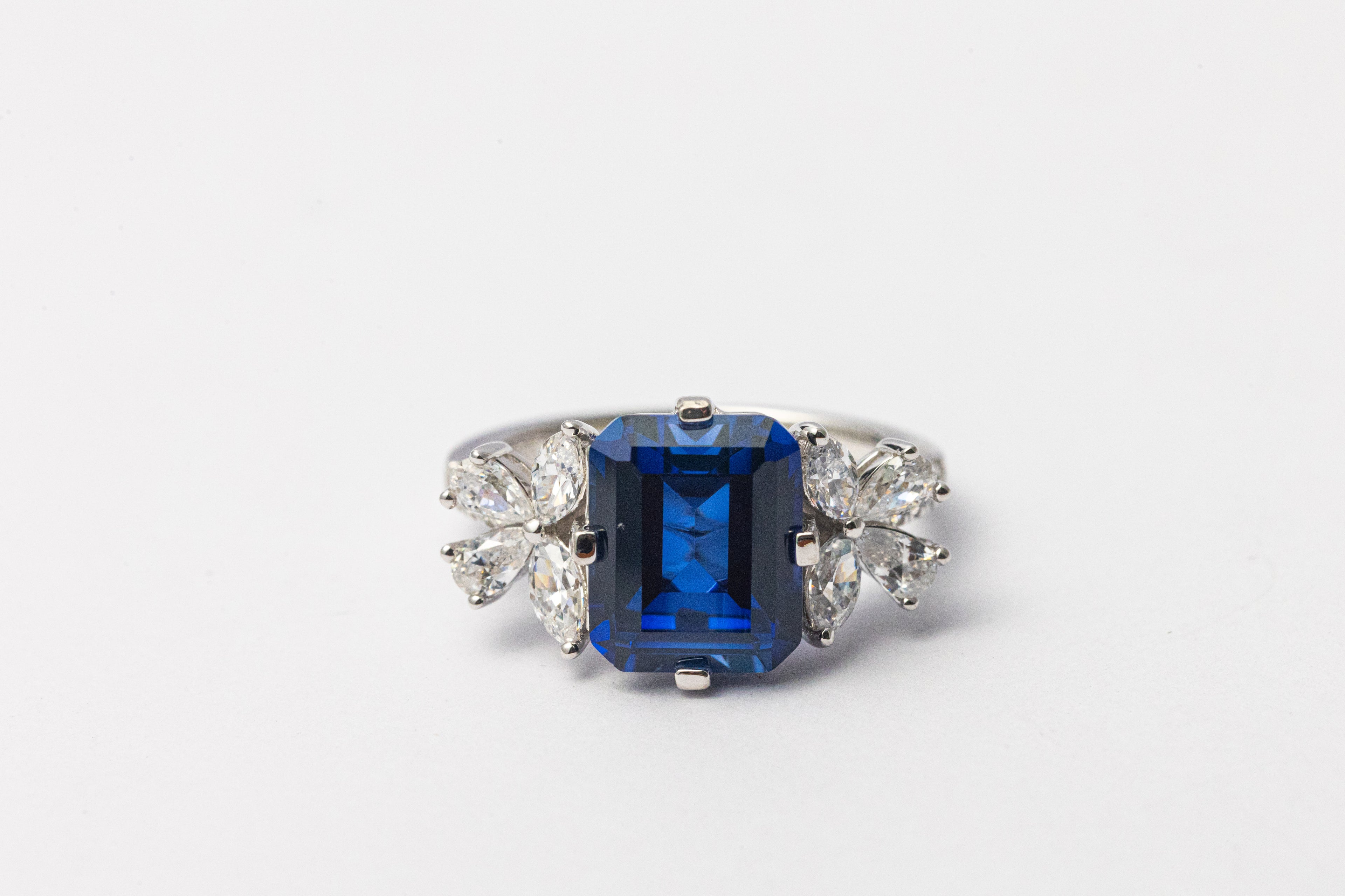 Nysera Royal Blue Sapphire Octagon Ring
