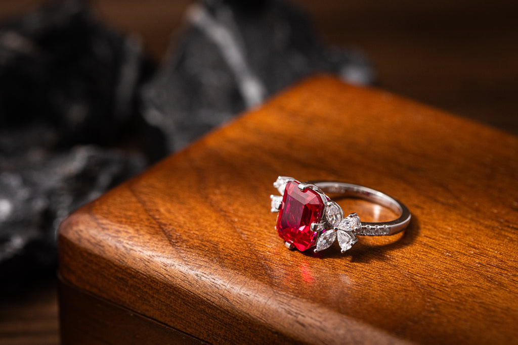 Nysera Pigeon Ruby Octagon Ring