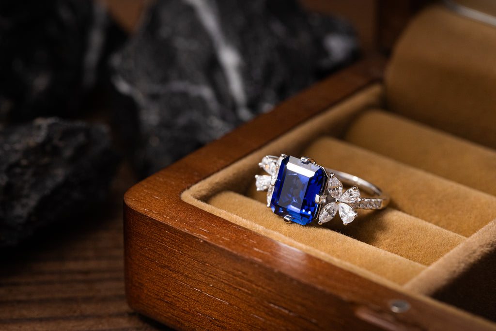 Nysera Royal Blue Sapphire Octagon Ring
