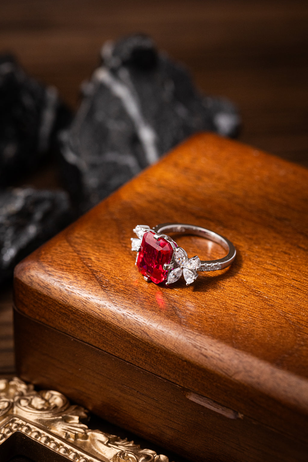 Nysera Pigeon Ruby Octagon Ring