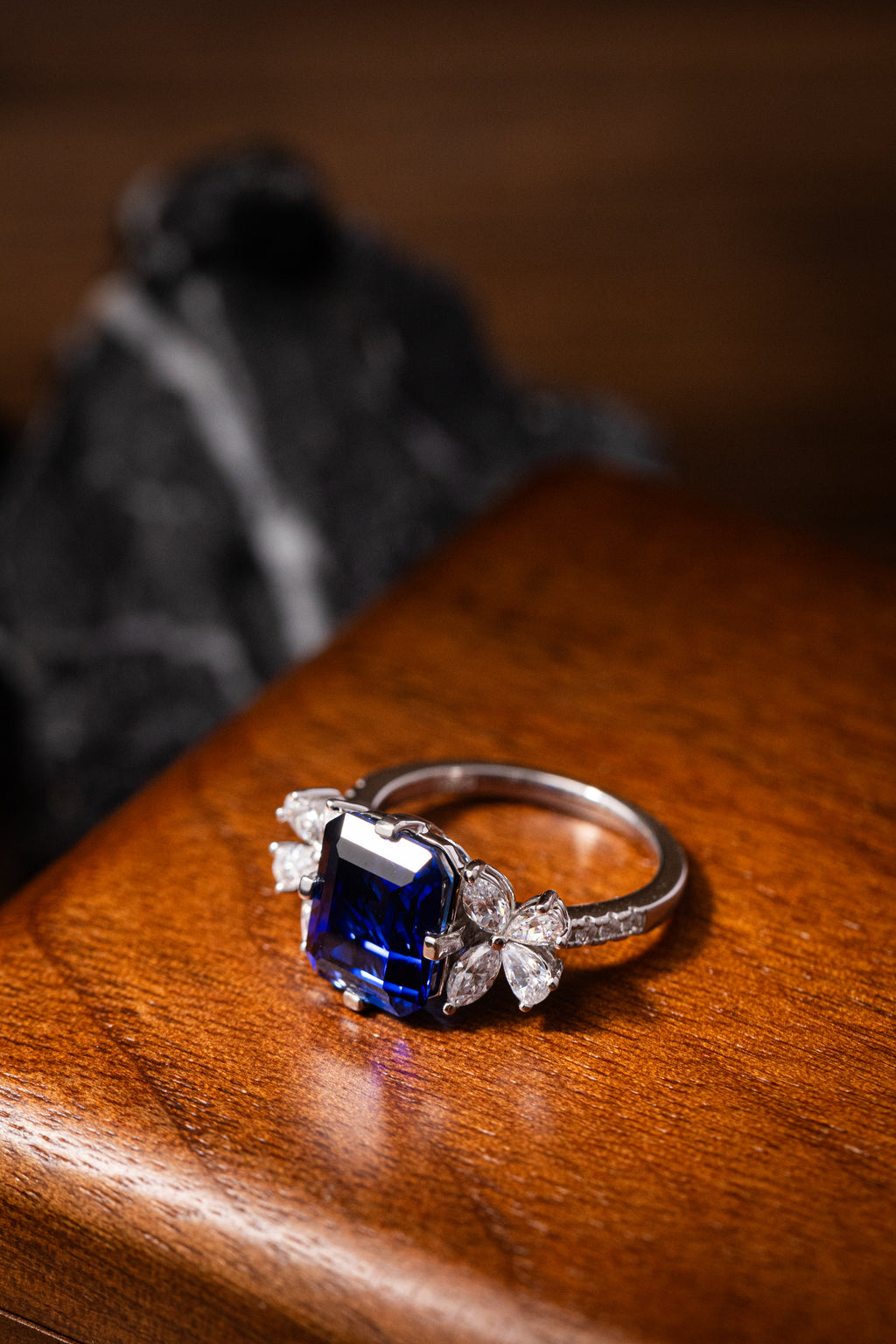 Nysera Royal Blue Sapphire Octagon Ring