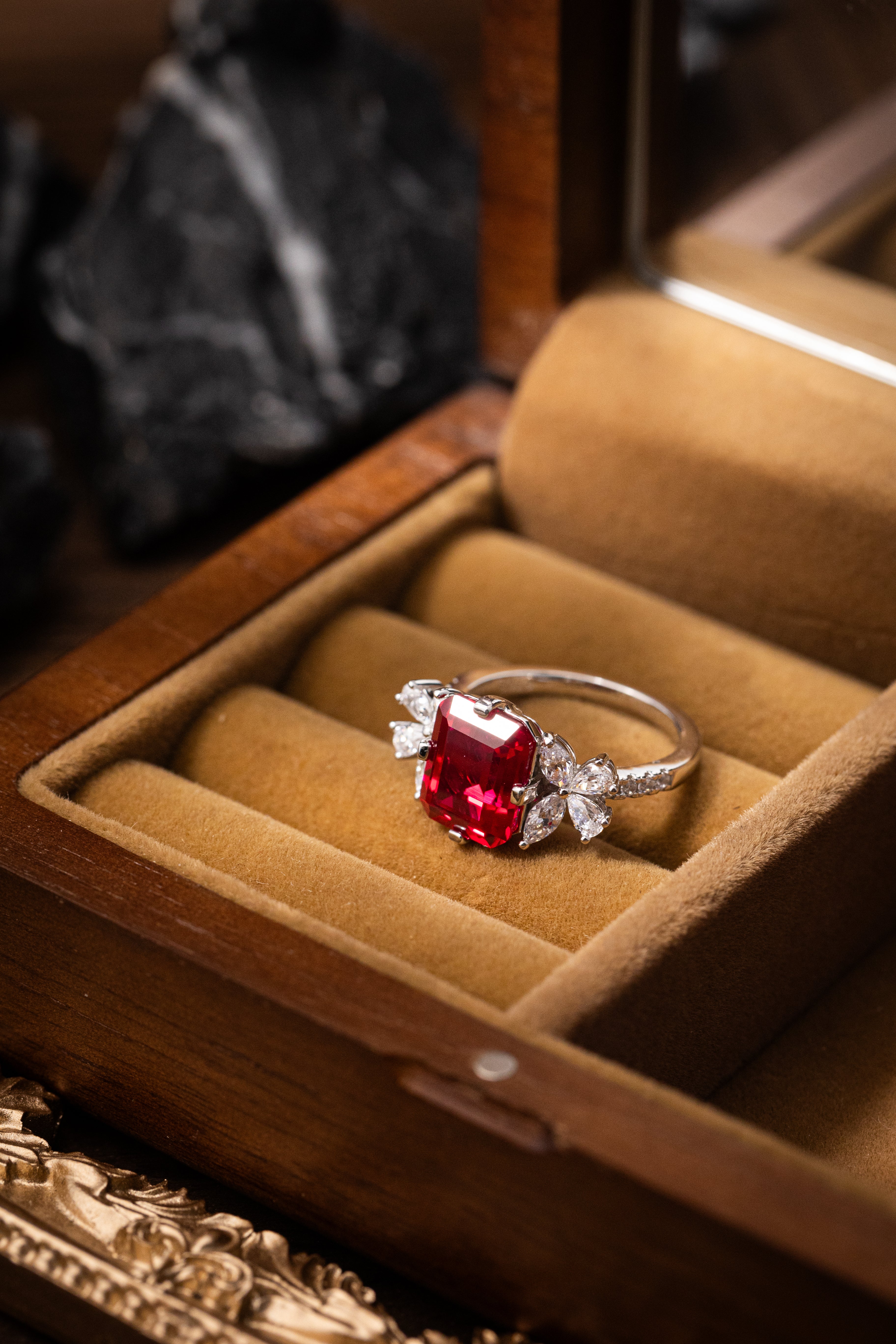 Nysera Pigeon Ruby Octagon Ring