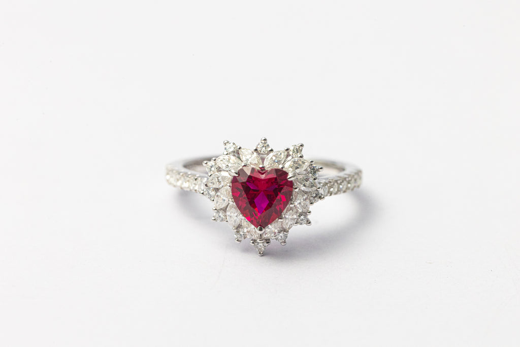 Nysera Pigeon Ruby Heart Ring