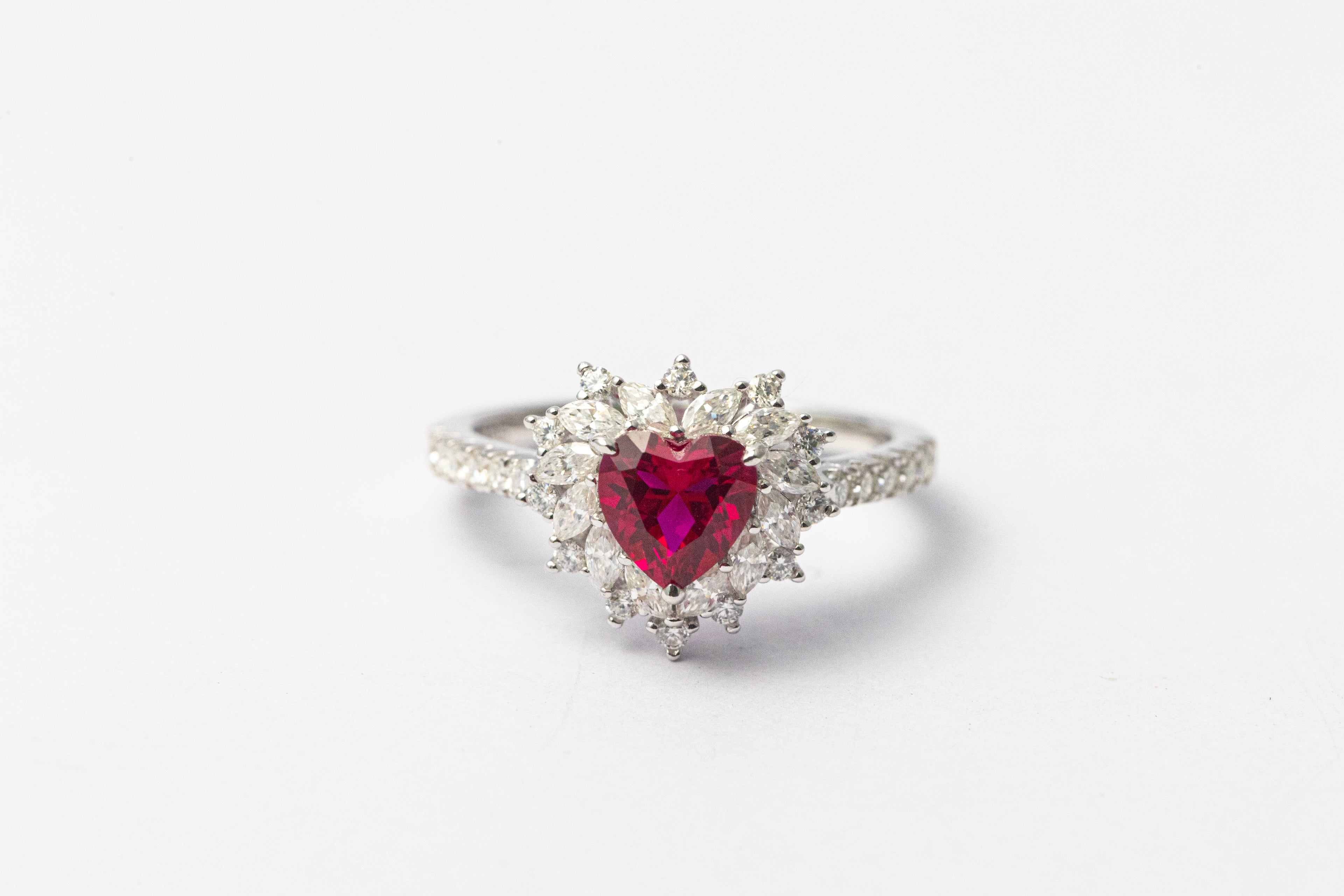 Nysera Pigeon Ruby Heart Ring