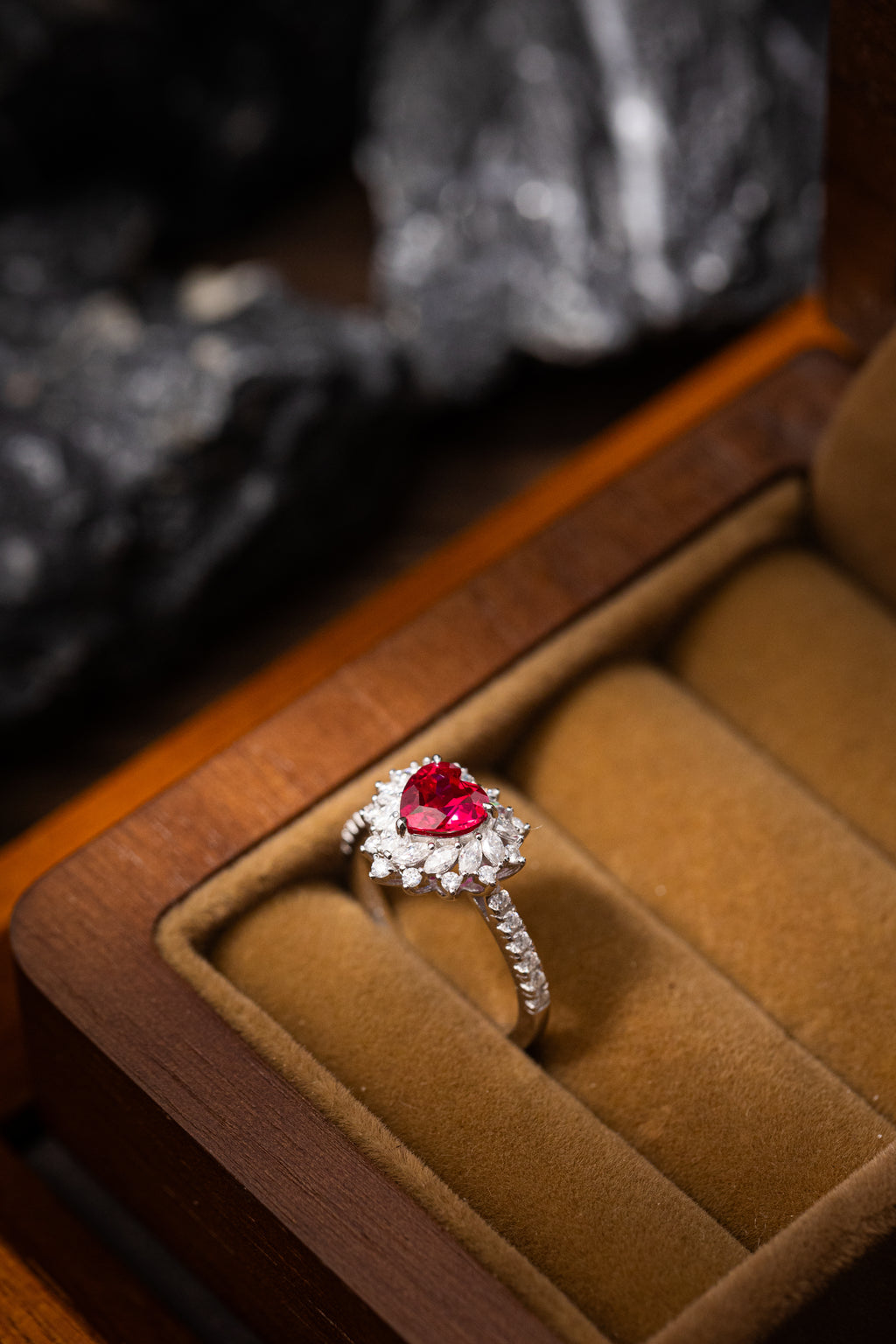 Nysera Pigeon Ruby Heart Ring
