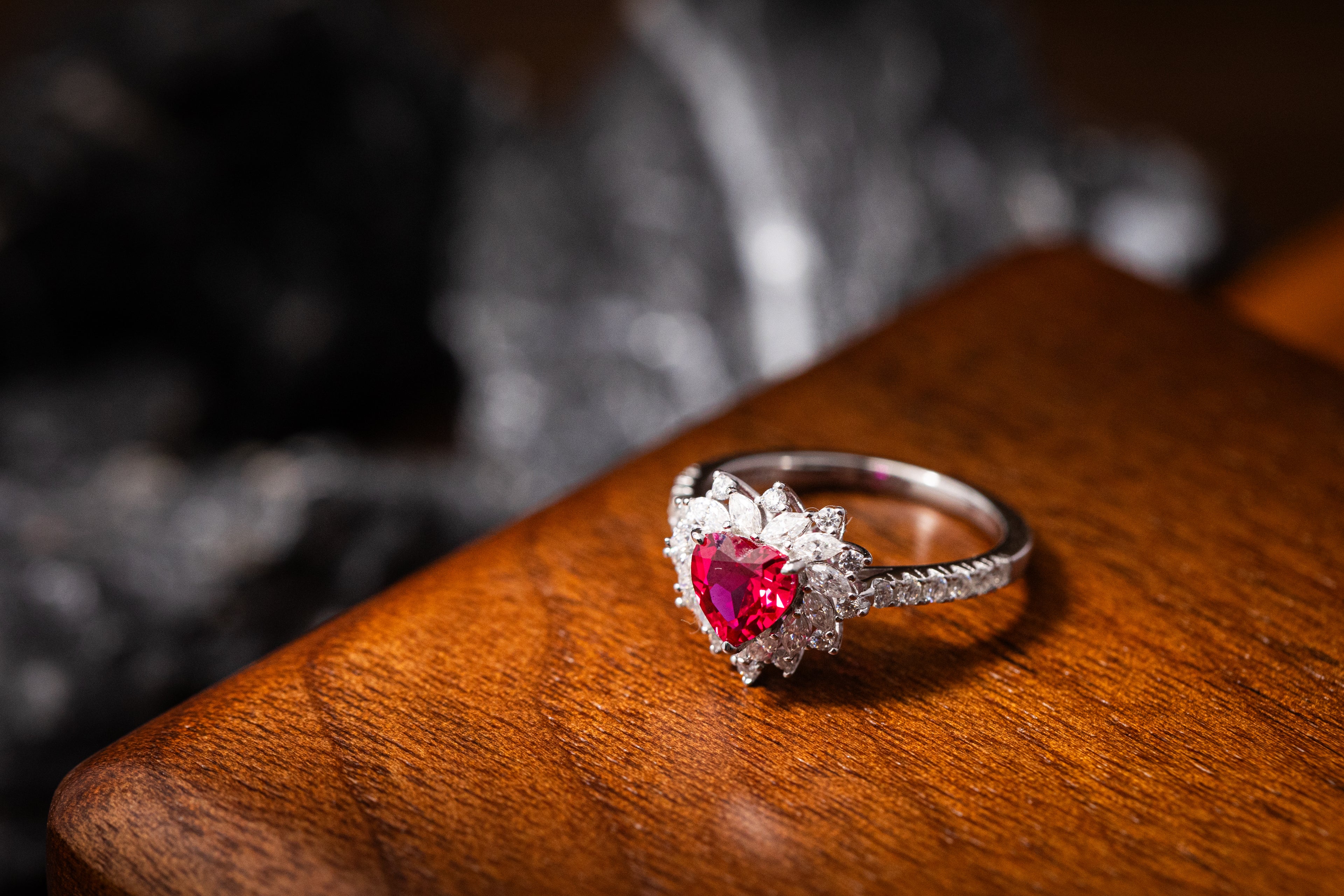 Nysera Pigeon Ruby Heart Ring